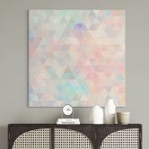 Leinwandbild Bunte Mosaik-Dreiecke - Jaszke - Quadratisch 