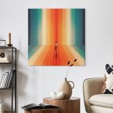 Leinwandbild Frau vor der Regenbogen-Kulisse - Taudalpoi - Quadratisch 
