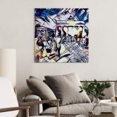 Leinwandbild Zamart - Kandinsky trifft Berlin Himmelblau - Quadratisch 