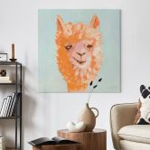 Leinwandbild Oranges Alpaca - Zwara - Quadratisch 