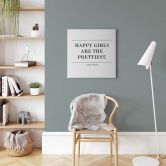 Leinwandbild Audrey Hepburn - Happy girls are the prettiest 02 - Quadratisch 