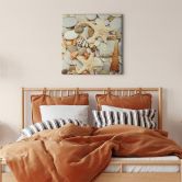 Leinwandbild Muscheln und Steine - Quadratisch 