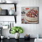 Leinwandbild Torte mit Beeren - Quadratisch 
