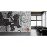 Livingwalls Fototapete Walls by Patel 3 Piano Bar 1 grau, schwarz, orange 