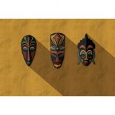 Livingwalls Fototapete Walls by Patel 3 Zulu 1 gelb, schwarz, orange, rot, blau 