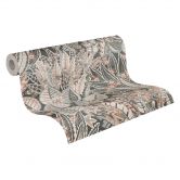 Designer vliesbehang met botanische print in grijstinten - elegant wandontwerp 