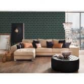 Livingwalls 3D Tapete Titanium 3 Vliestapete geometrisch grün, gold, schwarz 