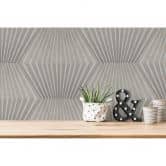 Livingwalls 3D Tapete Titanium 3 Vliestapete geometrisch grau, silber 