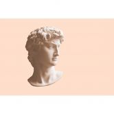 Fototapete mit Klassische Büste auf Apricot - Vliestapete mit historischem Flair 