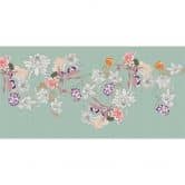 Fototapete floral auf Mintgrün - Elegante Vliestapete mit Blumenmuster 