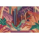 Art Deco jungle 3D fotobehang - prachtige kleuren in retro stijl vliesbehang 