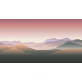 Fototapete Bergsilhouetten in Erdtönen mit Farbverlauf - Vliestapete 