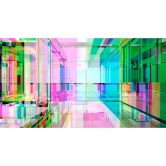 Papier peint effet 3D avec prismes géométriques multicolores - papier peint intissé 