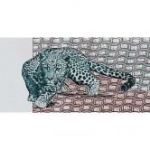 Fototapete Leopard mit Wellenmuster Schwarz Weiß - Vliestapete Wild Look 
