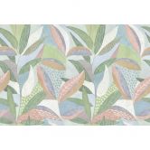 Stiliseret botanisk tapet i pastelfarver - moderne non-woven tapet 
