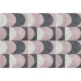 Geometrische Tapete in Kreisoptik - Rosa Grau - Moderne Vliestapete 