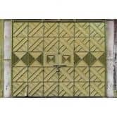 Vintage Geometrische Fototapete - Olivgrünes Gitterdesign 