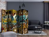 Paravent, Raumteiler freistehend, Trennwand - Graffiti - Das ist cool , 5-teilig - 225x172 cm 