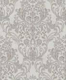 Vliestapete mit ornamentalem Damask-Motiv Grau Ornamental  