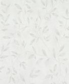 Vliestapete mit Blattmotiv und Metallic Effekt Weiß Floral  