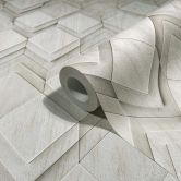 Vliestapete in weiß, grau Rauten Illusion 3D-Optik Modern  