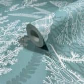 Vliestapete in weiß, grün Muscheln Unterwasser Grafisch Natur  