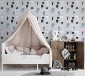 Kindertapete, Vliestapete mit Illustration Kids Walls, grau, schwarz 