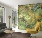 Fototapete mit abstraktem Blumenmotiv, Orange Floral 2.70 x 2.65 m 