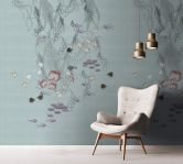 Fototapete mit Fischen, Grün Illustration 2.70 x 2.12 m 