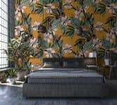 Fototapete mit abstraktem Blumenmotiven, Orange Floral 2.70 x 2.12 m 