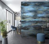 Fototapet med bølgemotiv, sort struktur 2,70 x 2,12 m 