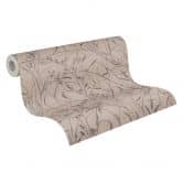 Vliesbehang Fee Wild Free bruin beige zwart metallic - grassen wilde bloemen woonkamer hal 