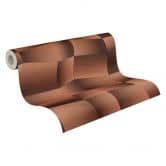 Vliestapete Damian Refined Dimensions 3D Geometrisch Braun Metallic - Tapete Struktur Flur 