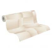 Vliestapete Damian Refined Dimensions 3D Geometrisch Beige Creme - Tapete metallic moderne 