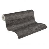Vliestapete Tamika Raw Heritage Steinoptik Schwarz Grau - Maueroptik Betonoptik metallic 