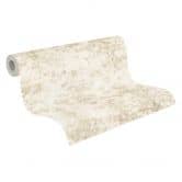 Vliestapete Astrid Whispering Woods Beige Creme Metallic - Waldtapete Bäume Aquarell Vinyl 