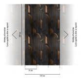 Non-woven Wall Mural Art Deco Bows Black Brown Beige matt expandable 1,59 x 2,80 m Wall Art 
