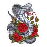 Wandtattoo Miami Ink Kobra mit Rosen 