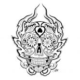 Sticker mural - Miami Ink - Masque des morts mexicain 1 
