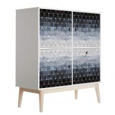 Stickers pour meuble Fredriksson - Hexagone : bleu et or 