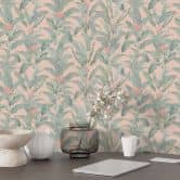 Botanik Mustertapete Urban Jungle Tropenblätter Rosa - Bloomery Decor 