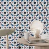 Mustertapete Geometrisches Muster mit Blumen - Treechild 