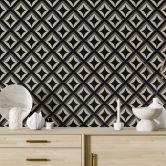 Tapet med mønster sort-beige ornamenter - Treechild 
