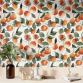 Mustertapete Obst - Fruchtige Mandarinen - UN Designs 