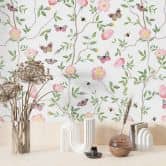 Patroonbehang Roze kerstrozen in de lente - UN Designs 