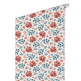 Mustertapete - Aquarell Blüten 03 - rot 