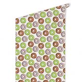 Papier peint à motifs Donuts marron, vert, gris 