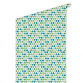 Mustertapete byGraziela - Kleeblatt blau-grün 