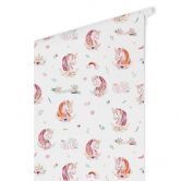 Mustertapete Kvilis - Einhorn - Banner und Blumen 