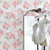 Mustertapete UN Designs - Zarte Rosa Aquarell Blumen 